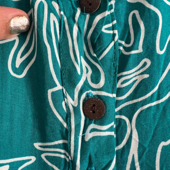 Blue and White Sleeveless Scoop Neck Sundress - Picture 4 of 6